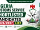 Nigeria Customs Shortlisted Candidates